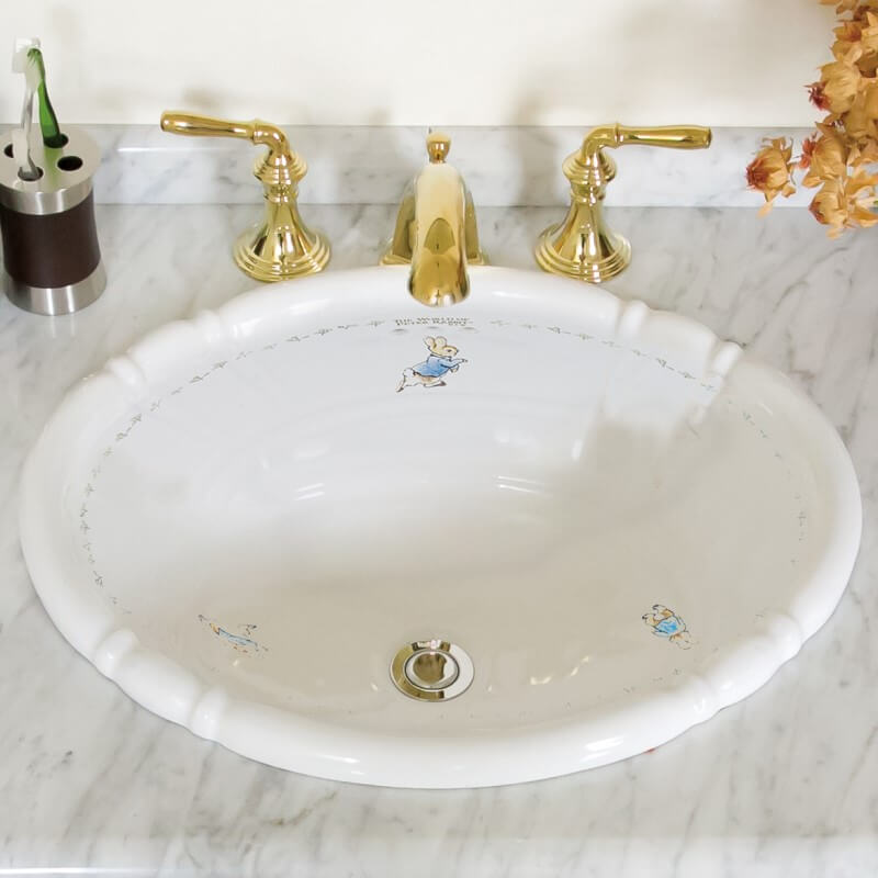 【海外スタイル】洗面ボウル ピーターラビット™シリーズ PRB2801 503x410mm 約9kg 陶器製