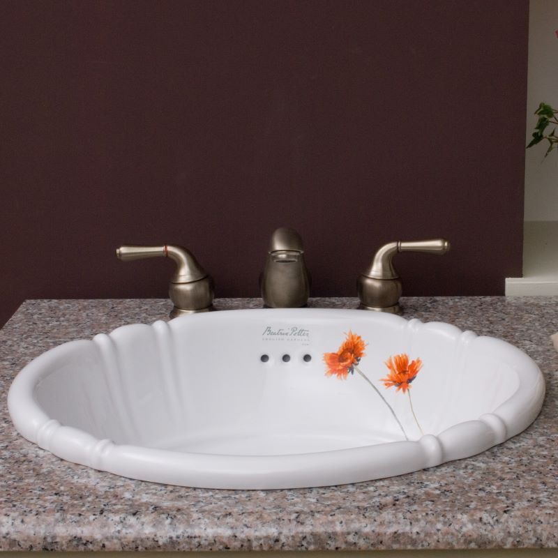 【海外スタイル】洗面ボウル  ビアトリクス・ポター™イングリッシュガーデンシリーズ EGB2703 503x410mm 約9kg 陶器製