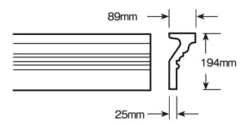 【輸入装飾材】 ファイポン MLD527-12 装飾材 厚み89mm(25mm) x 巾194mm x 長さ3658mm