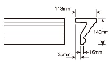 【輸入装飾材】 ファイポン MLD510-12 装飾材 厚み111mm(16mm) x 巾140mm x 長さ3658mm