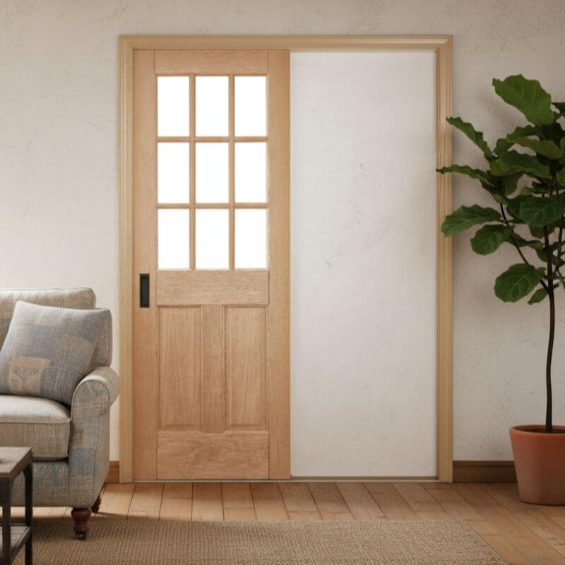 【片引きドア】木製室内ドア 巾712mm  ホワイトオーク ジェルドウェン 944W シングル・透明ガラス 枠セット 枠巾・塗装選択可（ノックダウン式）
