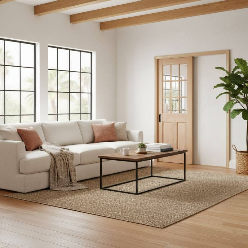 【片引きドア】木製室内ドア 巾712mm  ホワイトオーク ジェルドウェン 944W シングル・透明ガラス 枠セット 枠巾・塗装選択可（ノックダウン式）