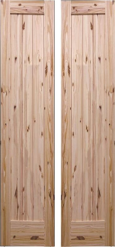 【ドア単体・最短1～3日出荷】木製ドア ドア単体 2枚セット ノッティーパイン 1033B ドア厚35mm 無塗装品 サイズバリエーションあり