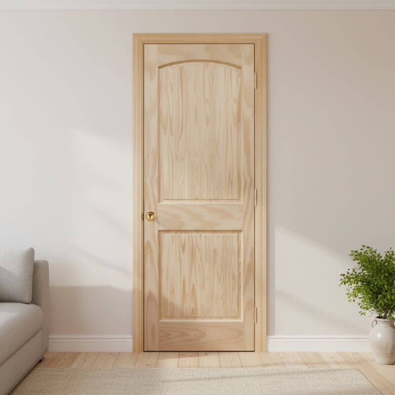 片開き室内ドアセット クリアパイン82A 無塗装 枠・塗装選択OK｜巾610mm ノックダウン式