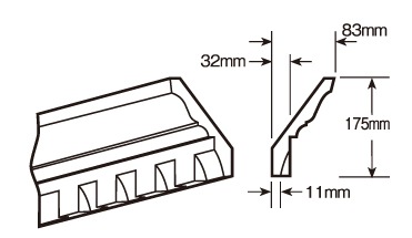 【輸入装飾材】 ファイポン MLD410-12 装飾材 厚み83mm(11mm) x 巾175mm x 長さ3658mm