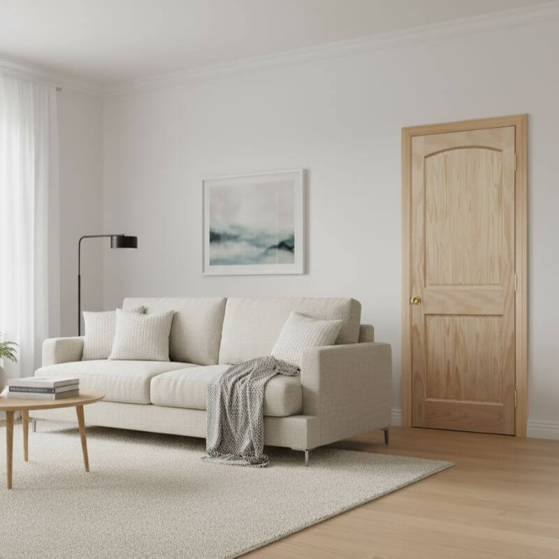 片開き室内ドアセット クリアパイン82A 無塗装 枠・塗装選択OK｜巾762mm ノックダウン式