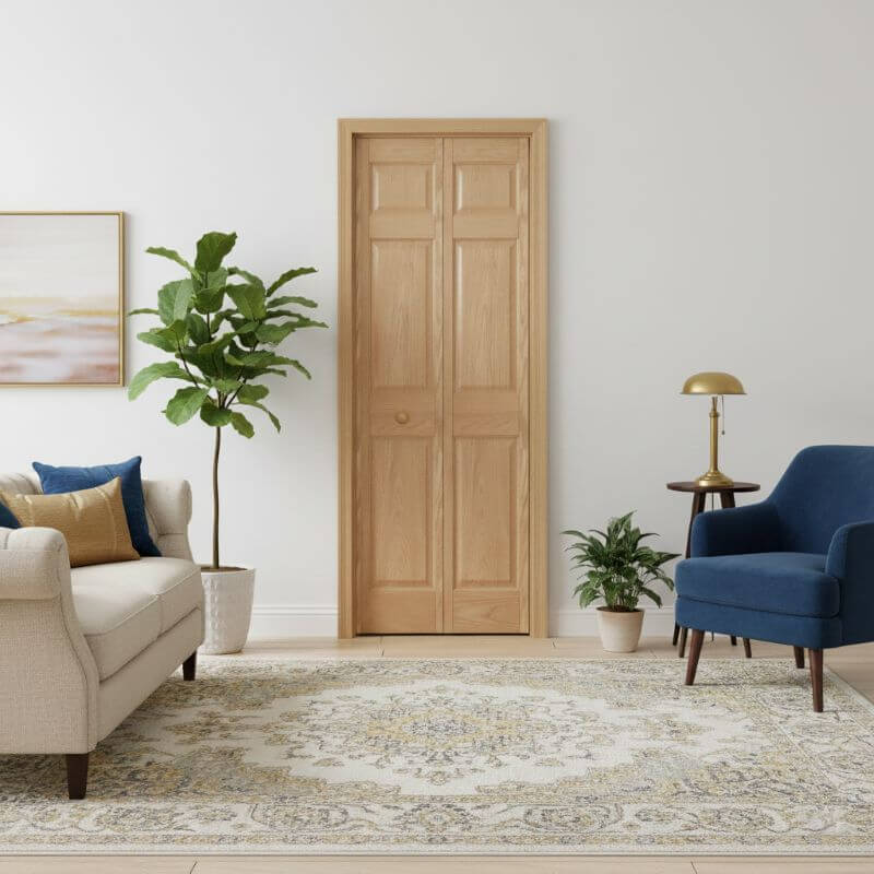 【ジェルドウェン】 レッドオーク木製折戸 巾753mm ノックダウン加工・塗装オプション付き 1460R-26 レール・金物・木製取手付