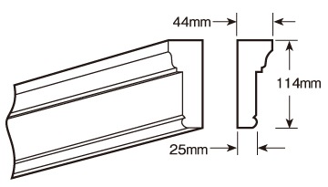 【輸入装飾材】 ファイポン MLD250-8 装飾材 厚み44mm(25mm) x 巾114mm x 長さ2438mm