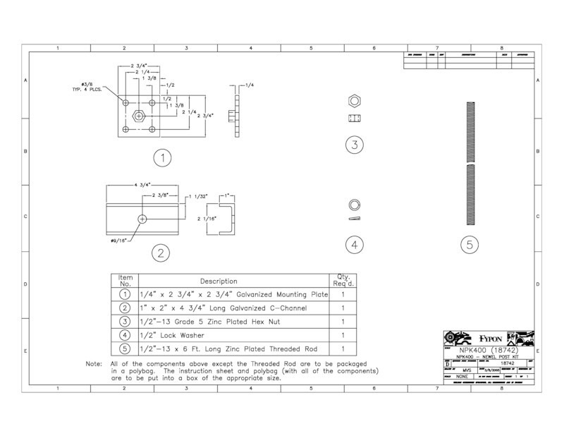 【輸入装飾材】 ファイポン バラスターシステム取付部材 親柱固定金物 NPK400