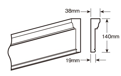 【輸入装飾材】 ファイポン MLD226 装飾材 厚み38mm(19mm) x 巾140mm x 長さ3048/3658mm