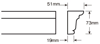 【輸入装飾材】 ファイポン MLD214-12 装飾材 厚み51mm(19mm) x 巾73mm x 長さ3658mm