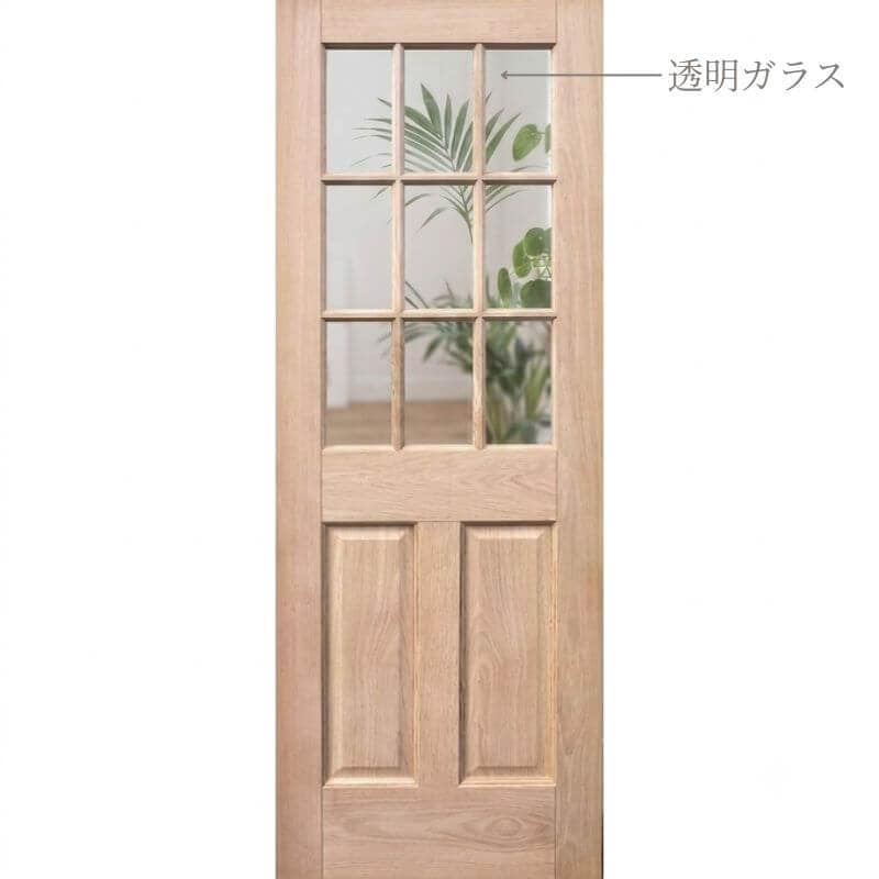 【ドア単体】 ホワイトオーク木製室内ドア 巾712mm VIDA（旧ジェルドウェン） 944W  シングル・透明ガラス 無塗装