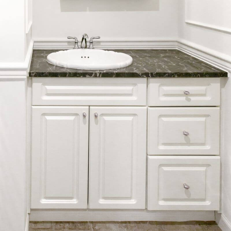 【シーザーストーンカウンター仕様】910mm幅ハウディー洗面化粧台セット 3段引出/KOHLER水栓 選べるボウル付き