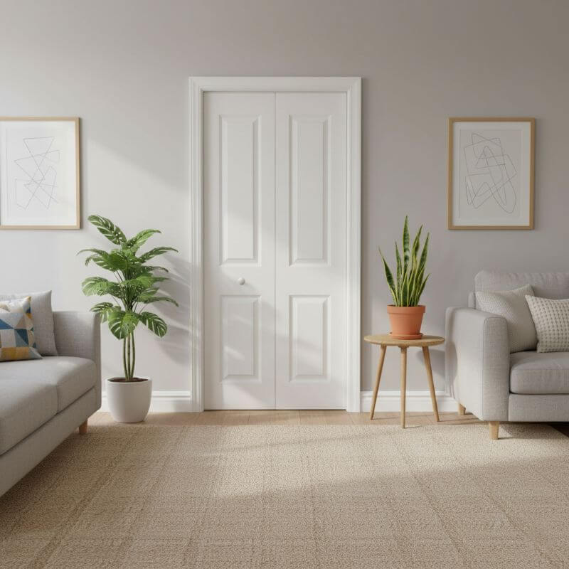 【リーズナブルな輸入ドア】メソナイト折戸 巾604mm 4SBノックダウン加工・塗装オプション付き レール・金物・木製取手付 