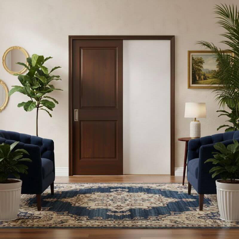 【片引きドア】木製室内ドア 巾762mm  ヘムロック ジェルドウェン 82 枠セット 枠巾・塗装選択可（ノックダウン式）