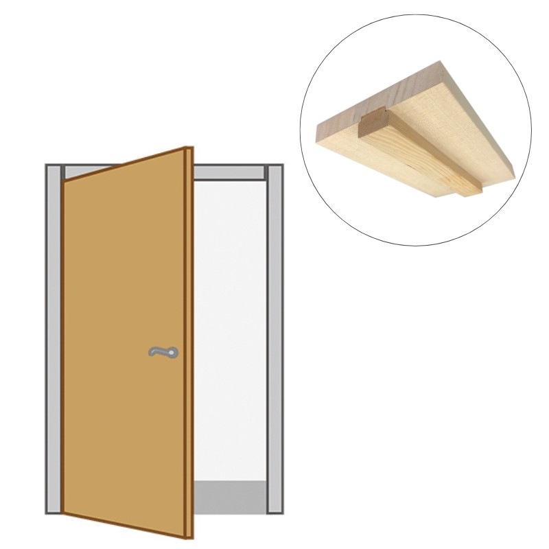 【室内ドア枠】 開き戸用［ケーシング納め］ 無塗装 長さ2130mm 【ヘム化粧貼り】