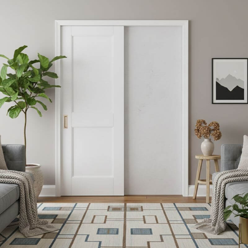 【片引きドア】木製室内ドア 巾712mm  ヘムロック ジェルドウェン 1022 枠セット 枠巾・塗装選択可（ノックダウン式）