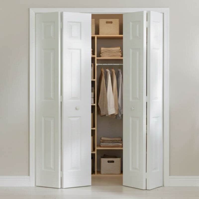 【リーズナブルな輸入ドア】メソナイト折戸 巾1515mm 6SB スムースノックダウン加工・塗装オプション付き レール・金物・木製取手付