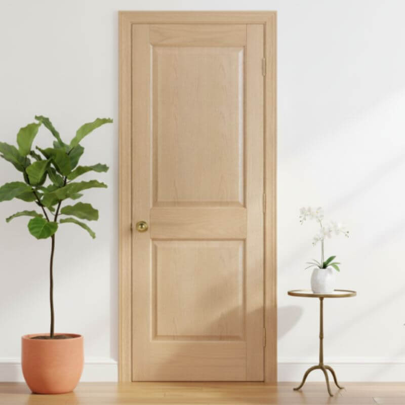 【片開きセット】レッドオーク木製室内ドア 巾813mm  ジェルドウェン 82R 枠巾・塗装選択可（ノックダウン式）