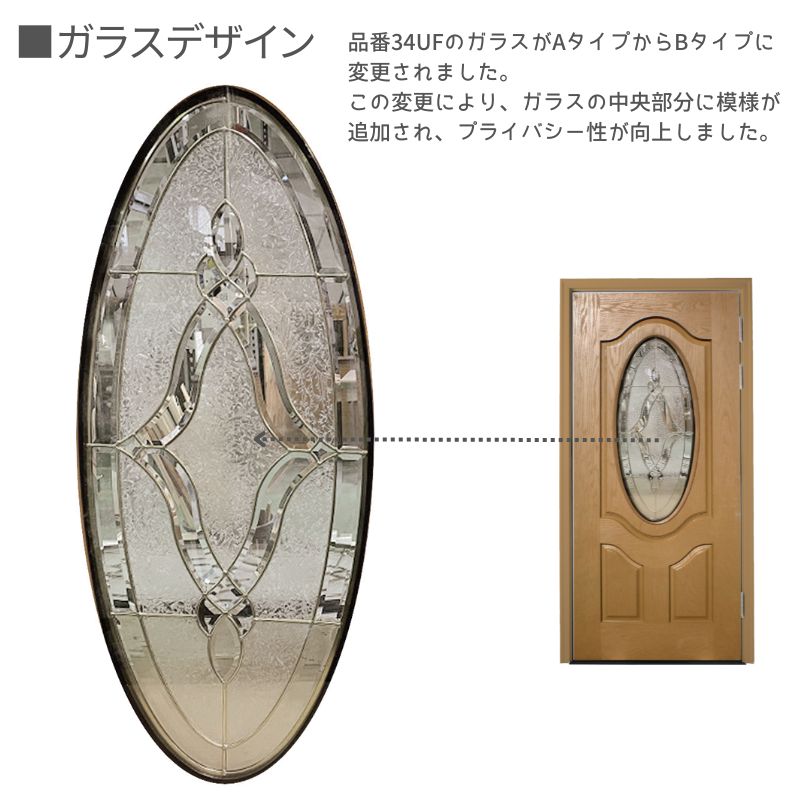 【輸入外部ドア】 ［ドア単体］ディスティンクション 34UF-30 巾908 x 高さ2007mm 無塗装・無加工