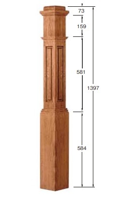 【輸入木製階段材】 L.J.スミス ボックスニューエル LJRA-4091 高さ1397mm 無塗装