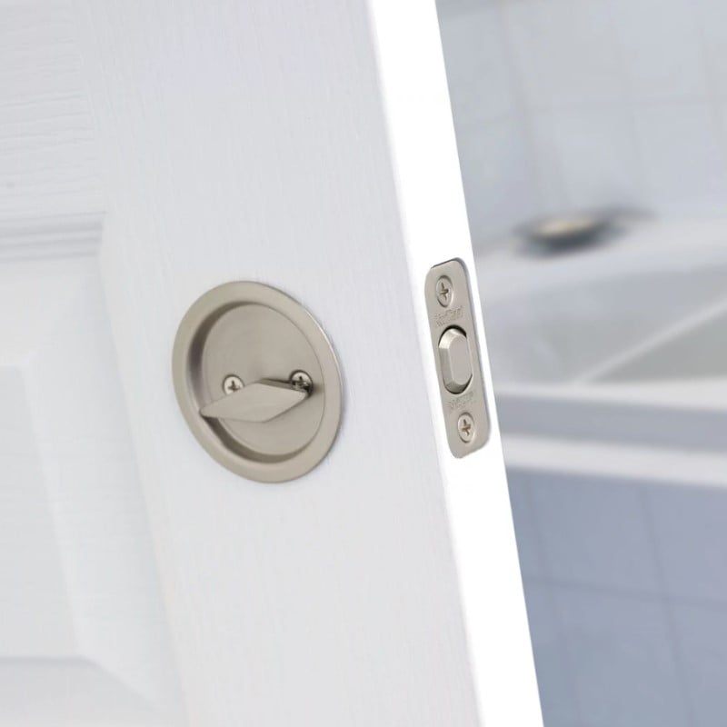 クイックセット】 室内ドアロックセット ラウンドポケットドアロック