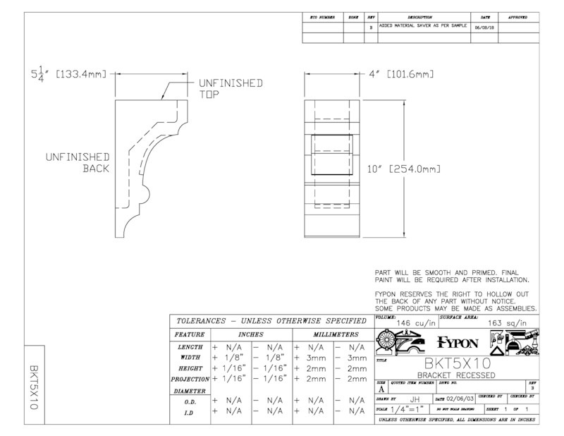 【輸入装飾材】 ファイポン ブラケット BKT5X10 厚み102mm x 奥行133mm x 高さ254mm