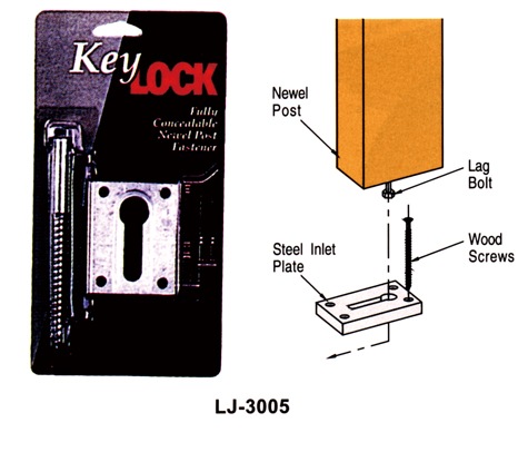 L.J.スミス】 キーロック ニューエルポスト・ファスナー LJ-3005 施工