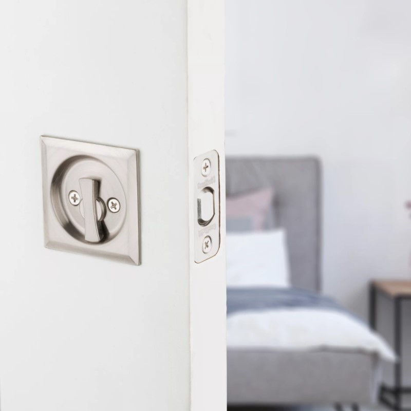 クイックセット】 室内ドアロックセット スクエアポケットドアロック