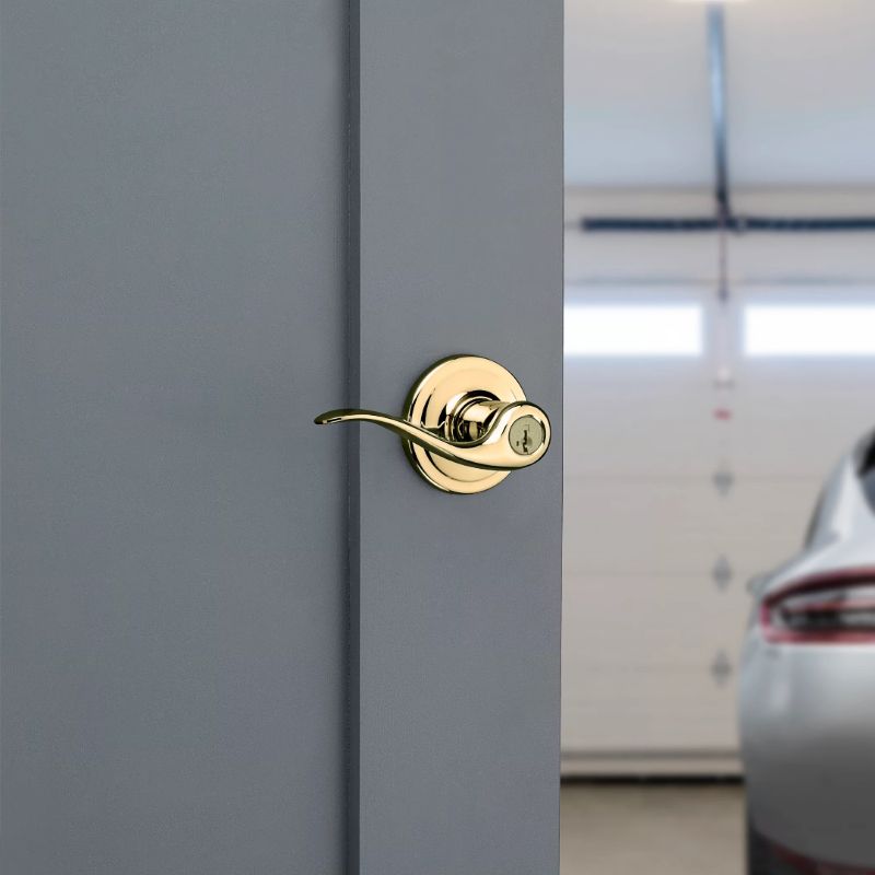 【お取り寄せ品】クイックセット 室内ドアハンドルセット タスティン 鍵付 740TNL ポリッシュブラス(US3)