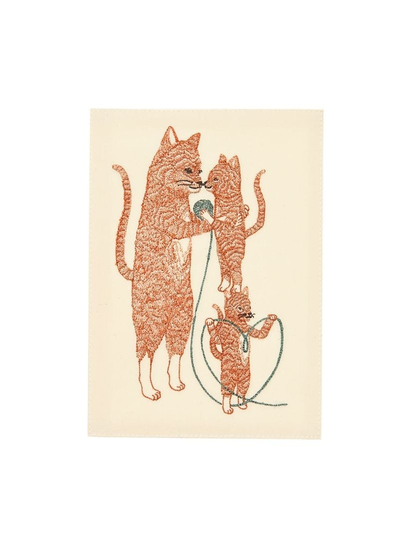 刺繍カード Mama Cat and Kittens（ステーショナリーその他）｜H.P.