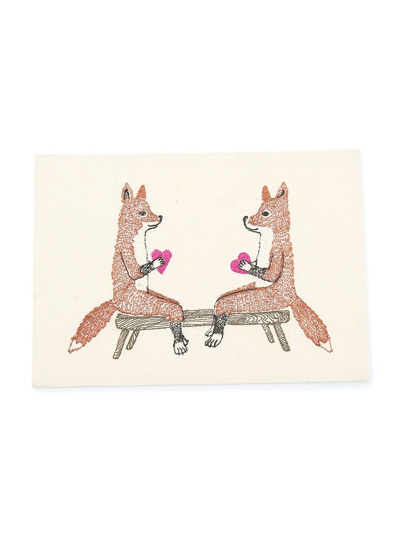 Love｜刺繍カード Fox Valentines（ステーショナリーその他）｜H.P.