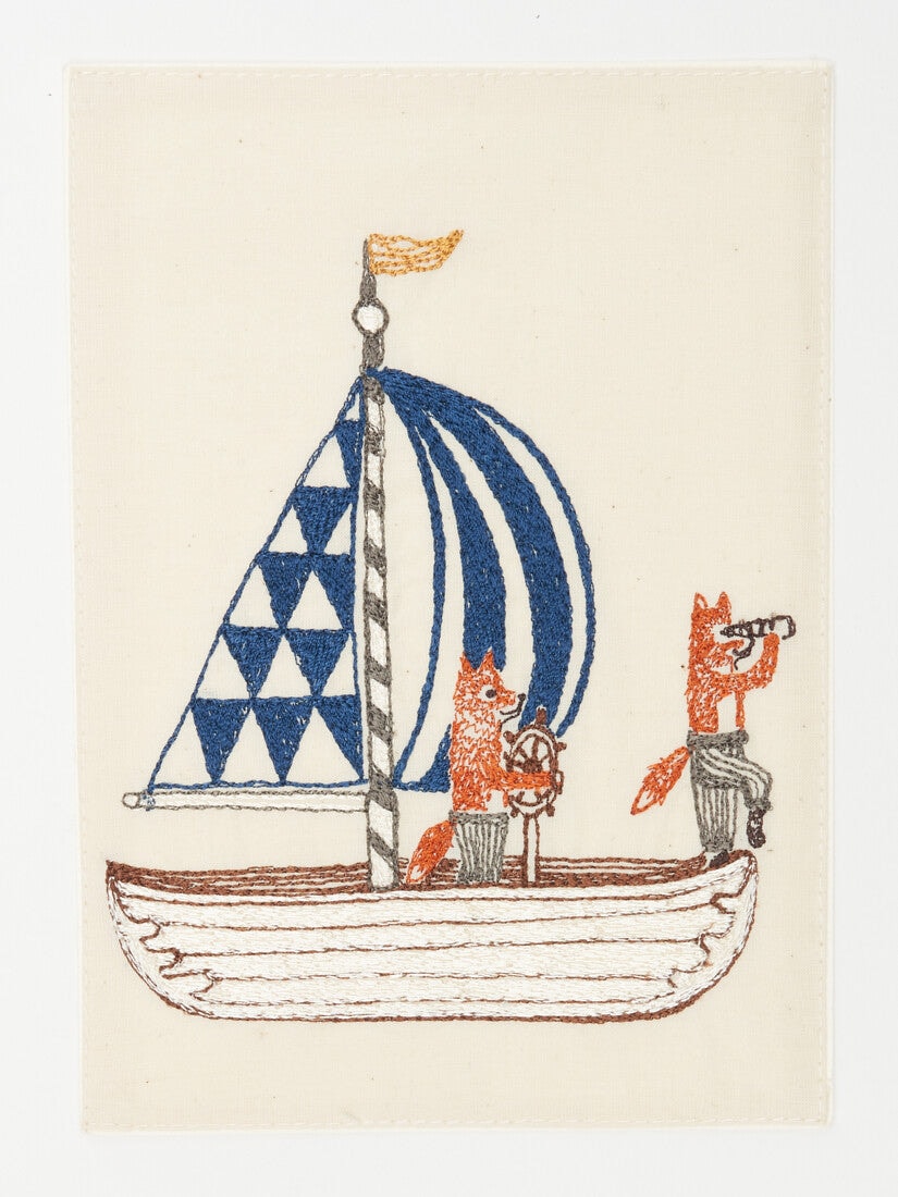 Coastal｜刺繍カード Sailing Foxes（ステーショナリーその他）｜H.P.