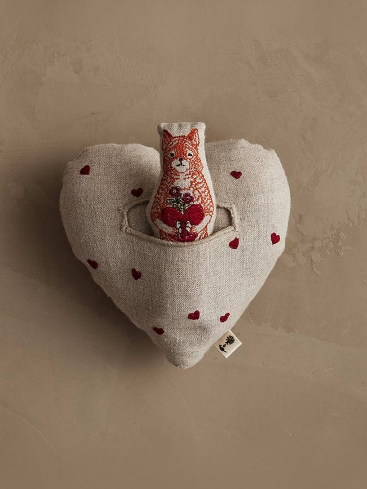 再入荷】Love｜ポケットミニクッション Fox Heart（アート・デコその他