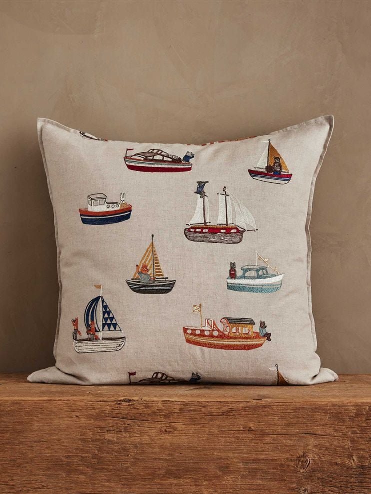 Coastal｜クッションカバー 50x50 Boats pattern（クッション）｜H.P.