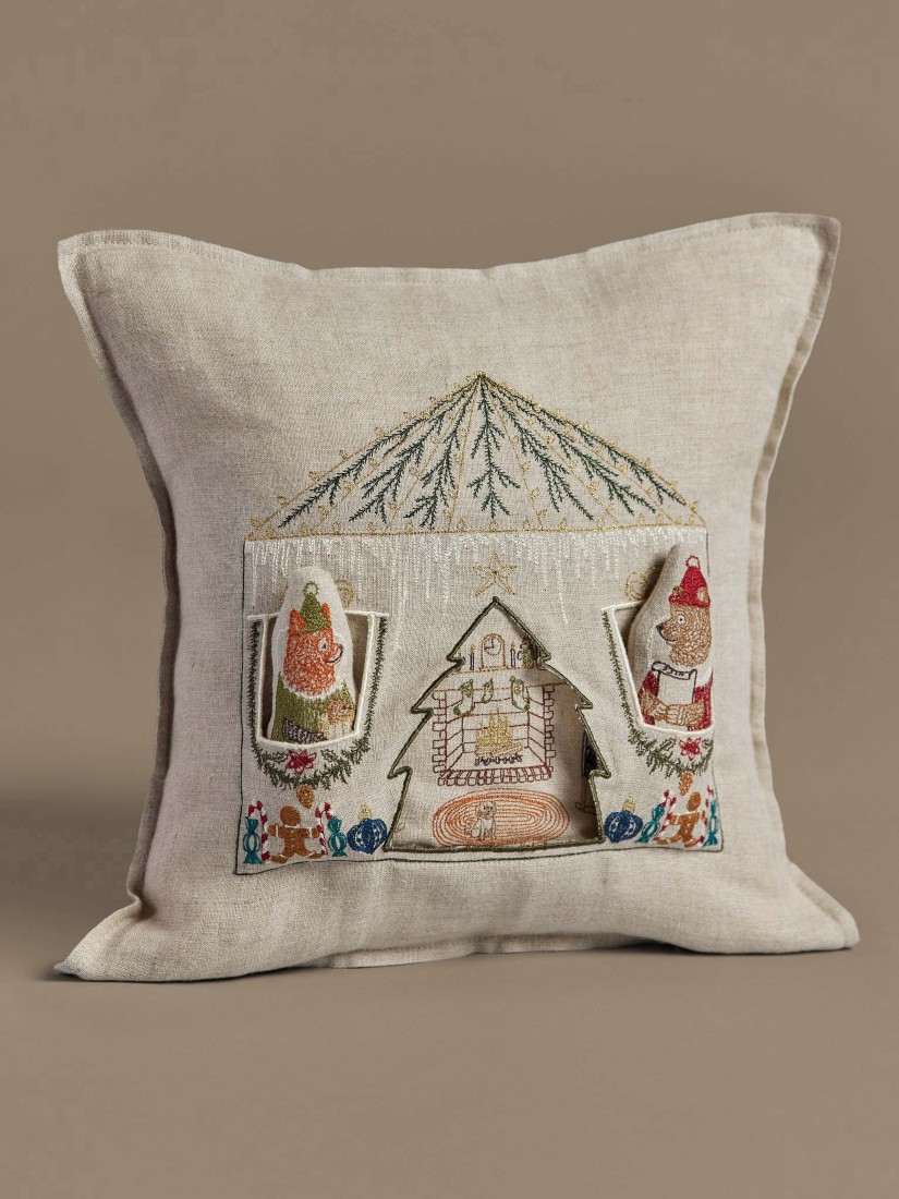 Holiday｜ポケットクッションカバー 30x30 North Pole Santas House