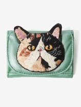 ねこミニ財布 calico cat(Metallic Green)（その他財布）｜H.P.FRANCE