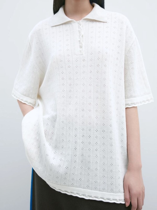 MERINO PERLÉ ポロシャツ