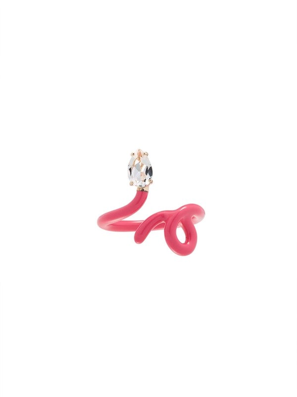 リング BABY VINE TENDRIL RING IN LIME GREEN