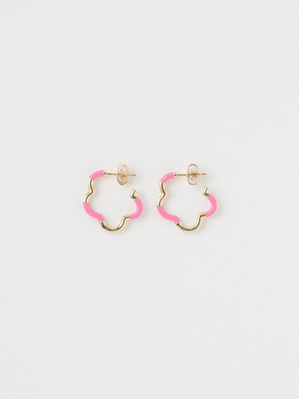 ピアス B MINI GOLD AND BUBBLEGUM PINK