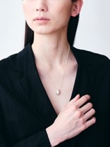 ☆人気☆【Hei】☆GLOSS OVAL PEARL NECKLAC.E☆ネックレス☆ オーバルパーツスライド ネックレス（01-36AK05-205）｜K.T