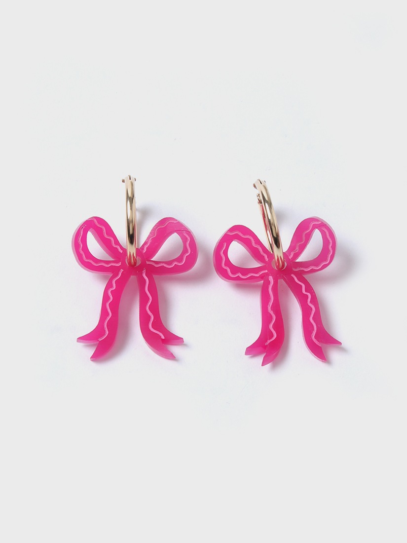 《Wolf&Moon》ピアス Mini Bow(Magenta)
