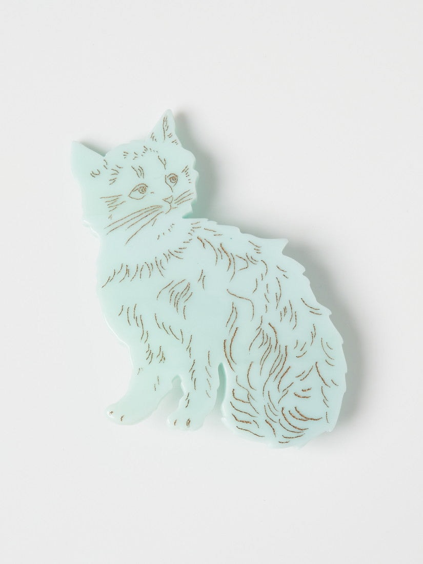 猫のブローチ＆バレッタ ミント（ヘアアクセサリー）｜H.P.FRANCE公式