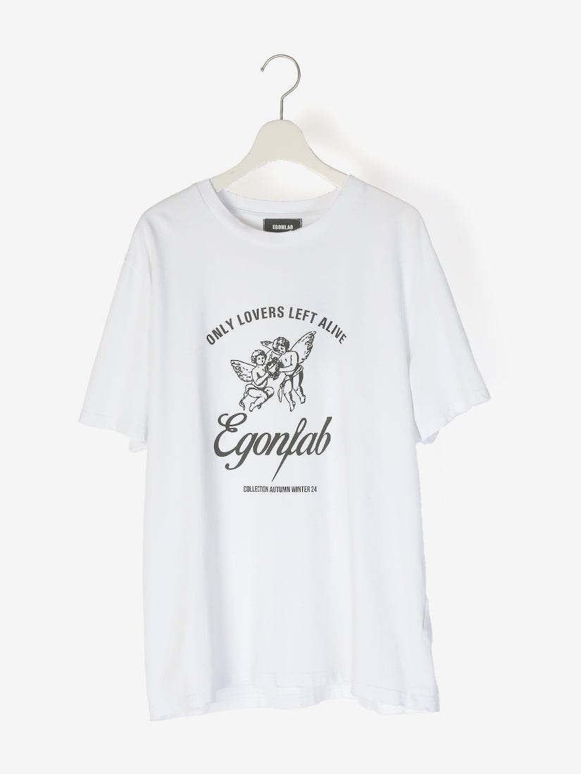 ★Rhude★ ホワイト 'Lovers' スラブ Tシャツ Rhude Rhude Lovers Slub T-Shirt | Saks Fifth Avenue