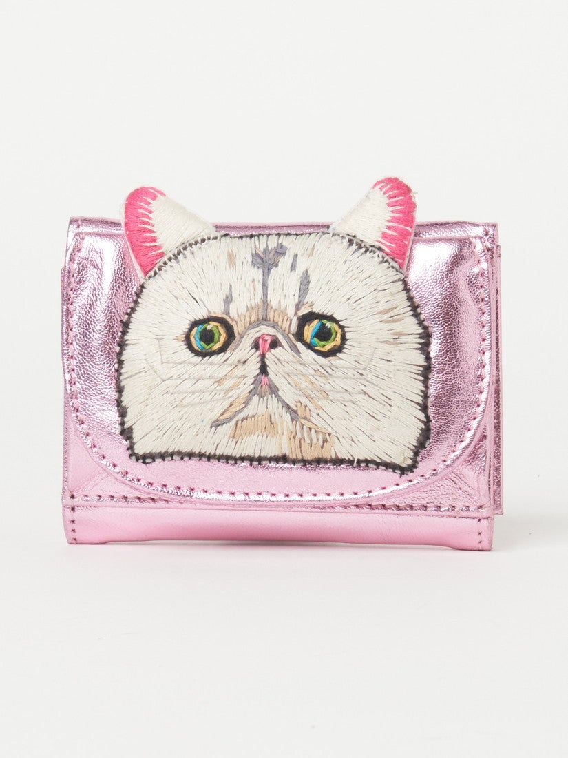 ねこミニ財布 White longhair cat(Metallic Pink)（その他財布）｜H.P.