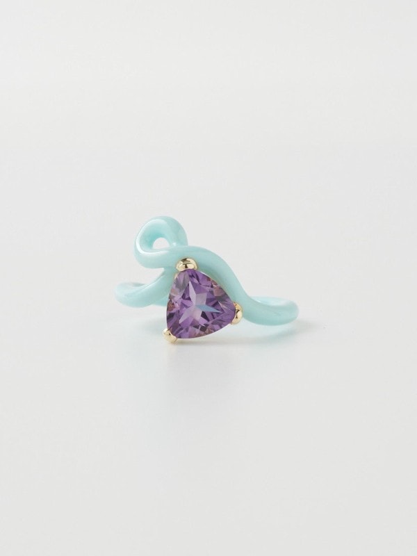 リング TRILLION VINE RING IN BLUE IRIS