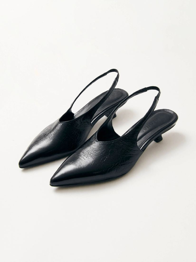 Eros Black Leather Mules