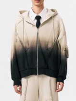 【関税込み】Etudes オレンジ パッチ フーディ Feng Chen Wang》DECONSTRUCTION ZIP フーディ(トップスその他