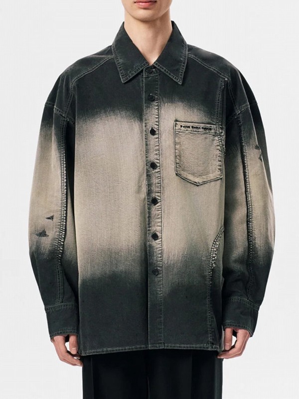 《Feng Chen Wang》DENIM DECONSTRUCTION WASHED シャツ