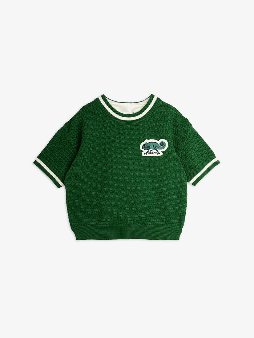 キッズ】《MINI RODINI》LIZARD KNITTED T-SHIRT グリーン（子供